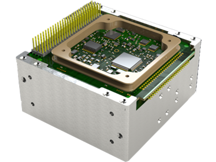 Rendering of the AsterAxis Plug-and-Play 0.5U ADCS integrated module